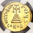 Gold Av Solidus Constans Ii Byzantine Empire 641-668 Ad-certified Ngc Xf
