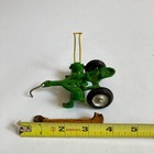 Vintage Arcade Toy Sickle Bar Mower Cast Iron Green yellow John Deere 