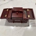 Rare Vintage Singer Wood Accordion Small Sewing Box Notions Keepsake Kit Wooden 