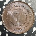 1883 Straits Settlements 1 Cent Lot jm8914 High Grade  Beautiful 