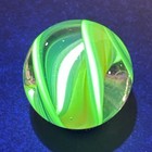 Contemporary Handmade Art Glass Marble 1 01  Blue Yellow Bright Uv Reactive Mib