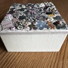 Vintage Baby Keepsake Trinket Box 3d Charms Rhinestones Baby Shower Gift 5    X 5   
