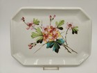 Antique 5 Pc  Ceramic Dresser Vanity Set W candlestick Pink Floral Hand Painted