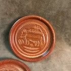 Vintage Pigeon Forge Art Pottery Rust Brown Coaster A Lot Of Four Pieces