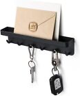 Wall-mounted Mail Rack Key Holder Hanger Wall Letter Organizer With Shelf Black