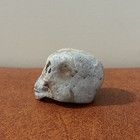 Antique 1930s Mini Spooky Skull Halloween Paper Mache Grey Folk Art