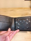 Coach Black Bifold Men s Wallet With Logo Pattern And Credit Card Slots