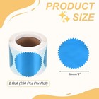 500pcs Embossing Stickers  2  Serrated Edge Foil Seal Stickers  Blue