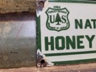 Vintage Honeymoon Cabin Porcelain Sign 1951 Old Crook National Forest Service
