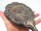 Antique Gorham Sterling Silver C475 Cherub Dolphin Hand Mirror Frame 11 25 