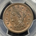 1851 Braided Hair Large Cent 1c Pcgs Au58 Some Luster
