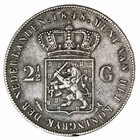 1848 Netherlands 2 1 2 Gulden Willem Ii Km 69 25g  945 Silver 23 6g Asw