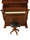 Vtg Dollhouse Miniatures Platinum Collection Victorian Pump Organ  Piano W stool