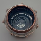 Vintage Bonsai Pot Planter Studio Pottery Optic Buddhas  Round  Artist Signed
