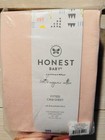 Honest Baby 100  Organic Cotton Fitted Crib Sheet Solid White Standard 28 x52 