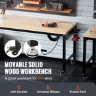 Adjustable Height Workbench 48 l X 24 w Work Bench Table W  Power Outlets