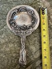 Silverplated Art Nouveau Repousse Handheld Mirror