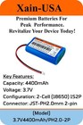 18650 3 7v 4400mah 1s2p Rechargeable Li-ion Battery Pack   16 28wh  With Jst-   
