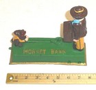 Vintage Cast Iron Mechanical Monkey Bank Coin Bank Works Please Watch Video