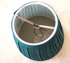 Green Pleated Cloth Clip On Lamp Shade 4    Tall   New