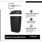 Mainstays Kitchen Trash Can  13 Gallon Plastic Garbage Bin With Swing Freeships 
