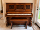 Antique Brown   Wamhoff Upright Piano     Circa 1917-1918