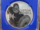 2019 Tuvalu Marvel Captain America Silver Dollar Ngc Ms70   First Releases