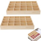 Set Of 2 - Wooden Drawer Organizers With 20 Compartments   Space-saving Belt  