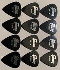 Vintage Guitar Picks- Gibson Black Celluloid- Thin Gauge- Lot Of 12 Picks