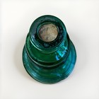 Liberty Bell Glass Bottle Cork Green Small 3  H Vintage Embossed