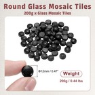 12mm Glass Mosaic Tiles  200g Round Iridescent Glass Pieces  Black