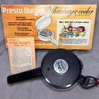 Presto Burger Hamburger Cooker Electric Mb1 Black Vintage 70s Grill With Box
