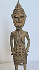 Antique African Benin Fertility Cast Bronze Statue Sculpture 12 Inch Tall