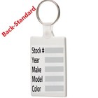 Auto Dealer Key Stock Tag Custom Printed Promotional Rectangle Soft Keychains