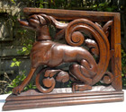 19thc Antique Carved Oak Greyhound Architectural Salvage Furniture Support  13 