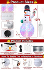 12 Ft By 6 Ft Giant Christmas Inflatables Snowman Outdoor Decorations  Blow Up S