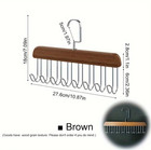 1pc Wooden Sling Hanger Organizer With Hooks For Bras Vests Clothes Storage