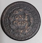 1844 Braided Hair Large Cent  Cull  Damaged  Early U s  Copper Coin  Free Ship 