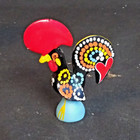 Vtg Handcrafted Ceramic Portuguese Rooster Of Barcelos Mini Figurine 3 5  Euc