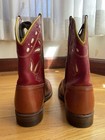 1950s Vintage Inlay Brown Leather Children   s Cowboy  Boots Kids