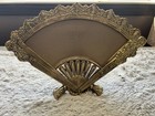 Vintage 19th Century Bronze Fan-shaped Photo Frame Or Mirror  Mcm