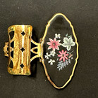 Vintage Gold-toned Enamel Registered  stratton  Lipstick Holder With Oval Mirror
