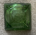 Vintage Green Glass Ashtray  4 5 