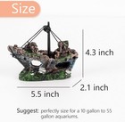 Aquarium Shipwreck Decoration Resin Sunken Ship Fish Tank Ornament 10x10 Multi
