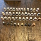 Vintage Thimbles Job Lot Of 45 Mixed Collectible Porcelain Pewter Metal States