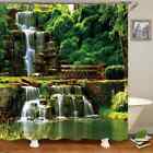 Forest Shower Curtain Green Plant Tree Landscape Bath Curtain With Hooks