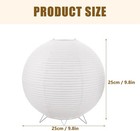 Japanese Paper Table Lamp Round Rice Paper Shade Metal Base Decorative Night    