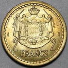 1945 Monaco 2 Francs Prince Louis Ii Gem Bu Paris Mint Coin  26032204r 