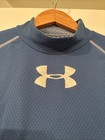 Mens Under Armour Coldgear Blue Compression Shirt Mock Neck Long-sleeve Size Xl