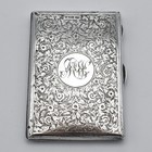 Victorian Solid Silver Card Case Purse Silk Lined Chester 1894